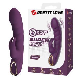 PRETTY LOVE - VIBRATORE A FORMA DI CONIGLIO RICARICABILE HARPER, 10 FUNZIONI, VIOLA
